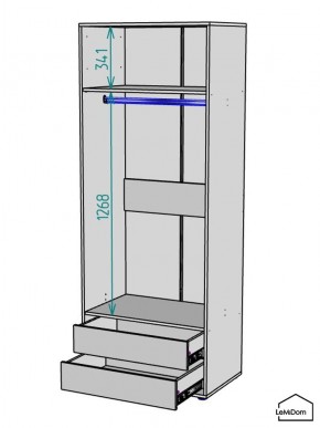 Шкаф Linnea MHR-2-3 2050х800х510 (Белый-М 11.1.1) в Кургане - kurgan.mebel24.online | фото 3