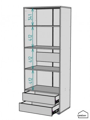 Шкаф Linnea MHR-2PO-4 2050х800х510 (Белый-М 11.1.2) в Кургане - kurgan.mebel24.online | фото 3