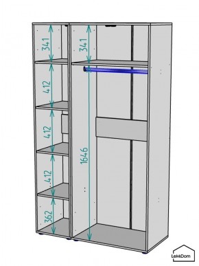 Шкаф Linnea MHR-3PO-1 2050х1200х510 (Белый-М 11.1.2) в Кургане - kurgan.mebel24.online | фото 3