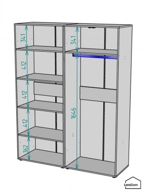 Шкаф Linnea MHR-4-1 2050х1600х510 (Белый-М 11.1.2) в Кургане - kurgan.mebel24.online | фото 3