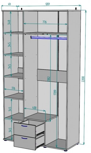 Шкаф Ольга H54 в Кургане - kurgan.mebel24.online | фото 2