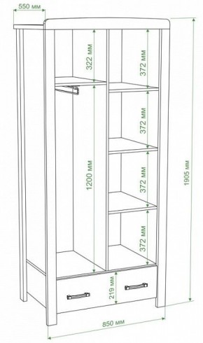 Шкаф платяной Бартоло Ш2Д в Кургане - kurgan.mebel24.online | фото 2