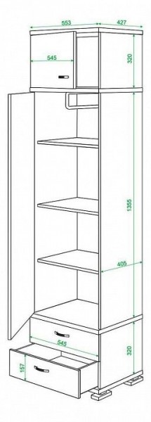 Шкаф платяной Домино КС-10 в Кургане - kurgan.mebel24.online | фото 3