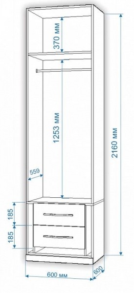 Шкаф платяной Нобиле Пл-60/60 в Кургане - kurgan.mebel24.online | фото 2