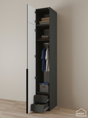 Шкаф с антресолью Linnea MHR-1A-3 2450х400х510 (Графит-М 11.1.25) в Кургане - kurgan.mebel24.online | фото 5