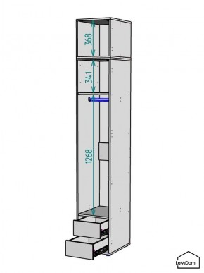 Шкаф с антресолью Linnea MHR-1POA-3 2450х400х510 (Белый-М 11.1.2) в Кургане - kurgan.mebel24.online | фото 3