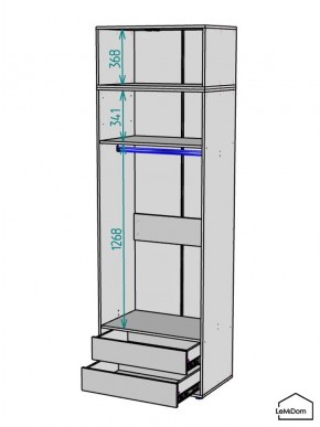 Шкаф с антресолью Linnea MHR-2A-3 2450х800х510 (Белый-М 11.1.1) в Кургане - kurgan.mebel24.online | фото 3