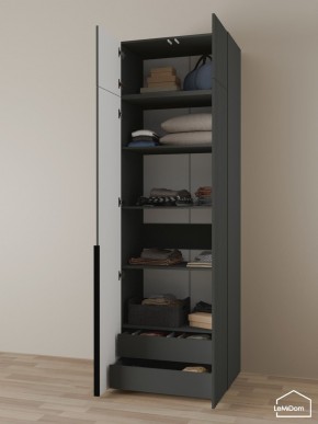 Шкаф с антресолью Linnea MHR-2A-3 2450х800х510 (Графит-М 11.1.25) в Кургане - kurgan.mebel24.online | фото 6