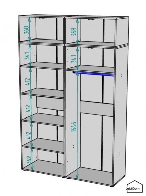 Шкаф с антресолью Linnea MHR-4A-1 2450х1600х510 (Графит-М 11.1.25) в Кургане - kurgan.mebel24.online | фото 3