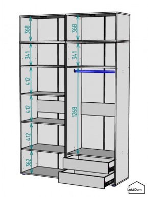 Шкаф с антресолью Linnea MHR-4A-2 2450х1600х510 (Белый-М 11.1.1) в Кургане - kurgan.mebel24.online | фото 2