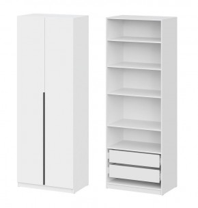 Шкаф ШК-5 + 4 полки + ящики (800) Белый текстурный в Кургане - kurgan.mebel24.online | фото 1
