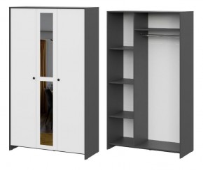 Шкаф трехстворчатый "Дольче" (графит/белый) в Кургане - kurgan.mebel24.online | фото