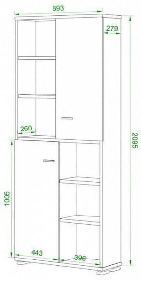 Шкаф-витрина Домино ПУ-30-2-ФС в Кургане - kurgan.mebel24.online | фото 2