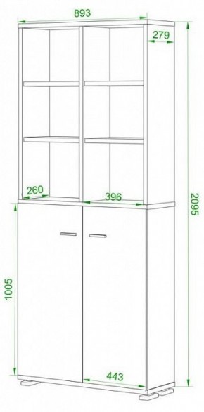 Шкаф-витрина Домино ПУ-30-4-ФС в Кургане - kurgan.mebel24.online | фото 2