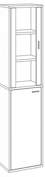 Шкаф-витрина Домино СУ(ш1в2)+1ФГ+1ФС в Кургане - kurgan.mebel24.online | фото 3