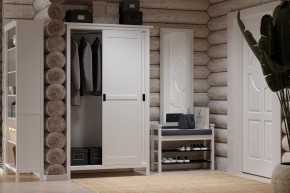 Скамья 85 Кантри для обуви, массив сосны, цвет белый в Кургане - kurgan.mebel24.online | фото 4