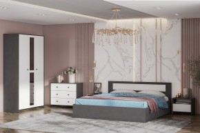 Спальный гарнитур Дольче (графит/белый) в Кургане - kurgan.mebel24.online | фото