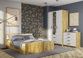 Спальный гарнитур Евро (модульный) Крафт/Белый в Кургане - kurgan.mebel24.online | фото 7