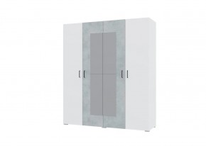 Спальный гарнитур NOVA (модульный) белый/бетон в Кургане - kurgan.mebel24.online | фото 4