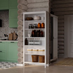 Стеллаж 00 Кантри, массив сосны, цвет белый в Кургане - kurgan.mebel24.online | фото 4