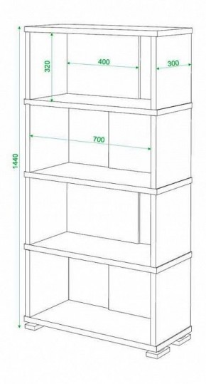 Стеллаж книжный Домино нельсон СБ-10_4 в Кургане - kurgan.mebel24.online | фото 2