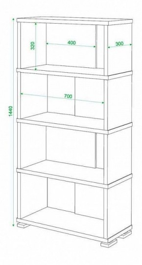Стеллаж книжный Домино СБ-10_4 в Кургане - kurgan.mebel24.online | фото 2
