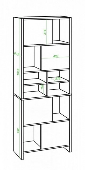 Стеллаж комбинированный Домино Lite СТЛ-ЗВХ КШ в Кургане - kurgan.mebel24.online | фото 2