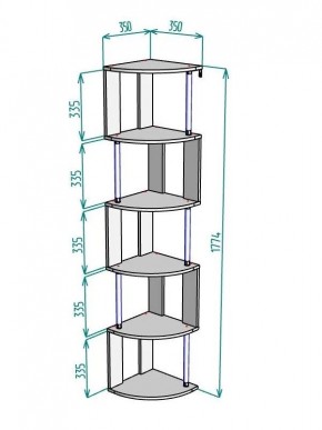 Стеллаж Maria S113-MA (Графит) в Кургане - kurgan.mebel24.online | фото 3