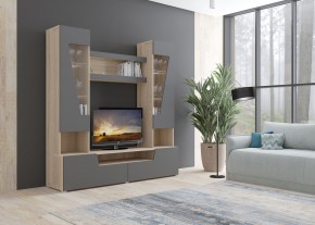 Стенка АНТАЛИЯ 2 (Сонома/Графит софт) в Кургане - kurgan.mebel24.online | фото 3