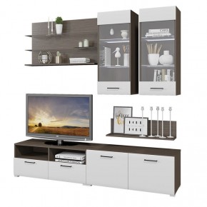 Стенка Ненси 3 (Венге/Белый глянец) в Кургане - kurgan.mebel24.online | фото