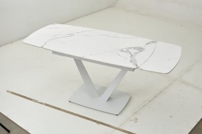 Стол ALATRI 120 GLOSS STATUARIO WHITE SOLID CERAMIC / WHITE, ®DISAUR в Кургане - kurgan.mebel24.online | фото 2