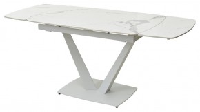 Стол ALATRI 120 GLOSS STATUARIO WHITE SOLID CERAMIC / WHITE, ®DISAUR в Кургане - kurgan.mebel24.online | фото 5