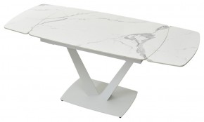Стол ALATRI 120 GLOSS STATUARIO WHITE SOLID CERAMIC / WHITE, ®DISAUR в Кургане - kurgan.mebel24.online | фото 6
