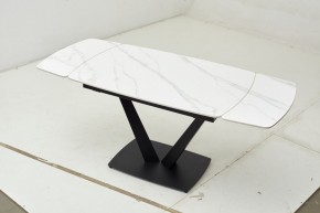 Стол ALATRI 120 MATT WHITE MARBLE SOLID CERAMIC / BLACK, ®DISAUR в Кургане - kurgan.mebel24.online | фото 1