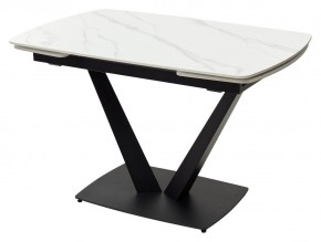 Стол ALATRI 120 MATT WHITE MARBLE SOLID CERAMIC / BLACK, ®DISAUR в Кургане - kurgan.mebel24.online | фото 2