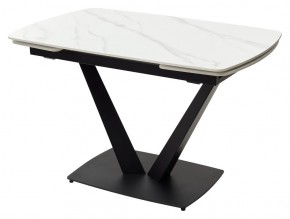 Стол ALATRI 120 MATT WHITE MARBLE SOLID CERAMIC / BLACK, ®DISAUR в Кургане - kurgan.mebel24.online | фото 7
