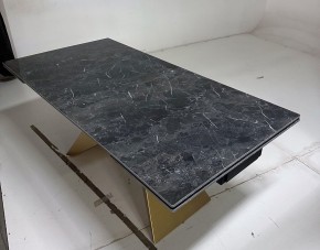 Стол ALES 180 BLACK GRAVE SOLID CERAMIC, керамика / бронзовый, ®DISAUR в Кургане - kurgan.mebel24.online | фото 5