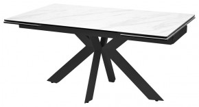 Стол BELLUNO 160 MARBLES KL-99 Белый мрамор матовый, итальянская керамика/ черный каркас, ®DISAUR в Кургане - kurgan.mebel24.online | фото 1