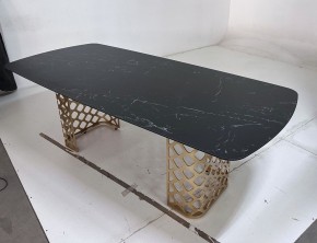 Стол CHIAVARI 220 KL-116 Черный мрамор матовый, итальянская керамика / бронзовый, ®DISAUR в Кургане - kurgan.mebel24.online | фото 6