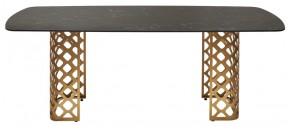 Стол CHIAVARI 220 KL-116 Черный мрамор матовый, итальянская керамика / бронзовый, ®DISAUR в Кургане - kurgan.mebel24.online | фото 8