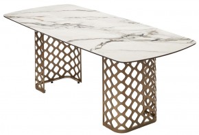 Стол CHIAVARI 220 KL-188 Контрастный мрамор матовый, итальянская керамика / Шампань, ®DISAUR в Кургане - kurgan.mebel24.online | фото 7