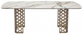 Стол CHIAVARI 220 KL-188 Контрастный мрамор матовый, итальянская керамика / Шампань, ®DISAUR в Кургане - kurgan.mebel24.online | фото 8