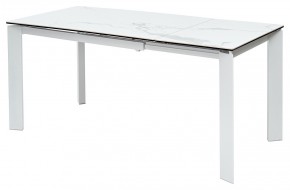 Стол CORNER 120 MATTE STATUARIO Белый мрамор матовый керамика, стекло/ белый каркас, ®DISAUR в Кургане - kurgan.mebel24.online | фото 1