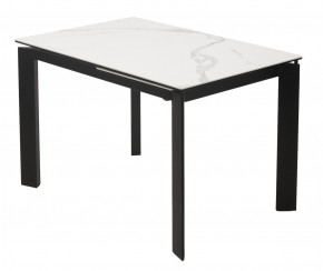 Стол CORNER 120 MATTE STATUARIO Белый мрамор матовый керамика, стекло/ черный каркас, ®DISAUR в Кургане - kurgan.mebel24.online | фото