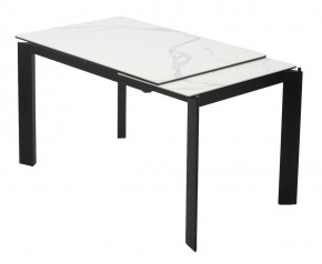 Стол CORNER 120 MATTE STATUARIO Белый мрамор матовый керамика, стекло/ черный каркас, ®DISAUR в Кургане - kurgan.mebel24.online | фото 3