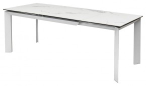 Стол CREMONA 140 HIGH GLOSS STATUARIO Белый мрамор глянцевый, керамика/ белый каркас, ®DISAUR в Кургане - kurgan.mebel24.online | фото 4