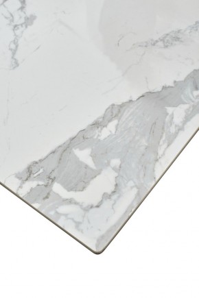 Стол CREMONA 140 HIGH GLOSS STATUARIO Белый мрамор глянцевый, керамика/ белый каркас, ®DISAUR в Кургане - kurgan.mebel24.online | фото 6