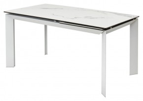 Стол CREMONA 140 HIGH GLOSS STATUARIO Белый мрамор глянцевый, керамика/ белый каркас, ®DISAUR в Кургане - kurgan.mebel24.online | фото 9