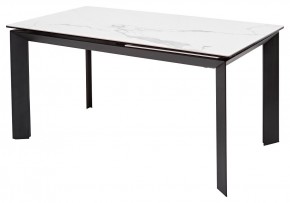 Стол CREMONA 140 MATTE STATUARIO Белый мрамор матовый, керамика/ черный каркас, ®DISAUR в Кургане - kurgan.mebel24.online | фото 1