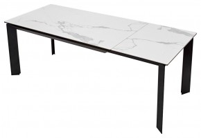 Стол CREMONA 140 MATTE STATUARIO Белый мрамор матовый, керамика/ черный каркас, ®DISAUR в Кургане - kurgan.mebel24.online | фото 2